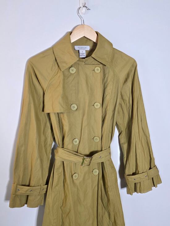 Emanuel Ungaro Jackets & Blazers - Emanuel Ungaro long line asymmetrical yellow/Green Trench Coat  Size 6